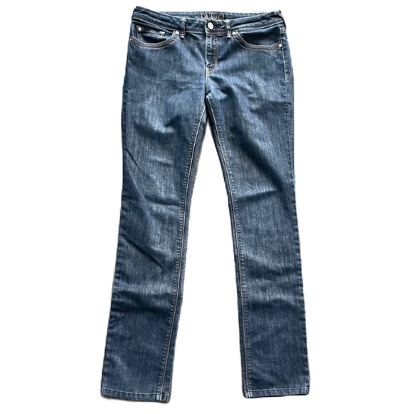 Sz32 DL1961 Karen High Rise Skinny in a Medium Blue wash In GUC - Picture 2 of 8